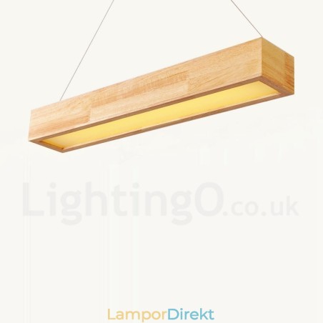 Trä Modern Lång Taklampa Trä Modern Lång Taklampa