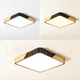 Dimbar Ultratunn Multi Colors Fyrkantig Trä Taklampa Med Akrylskärm Taklampa Nordic Style