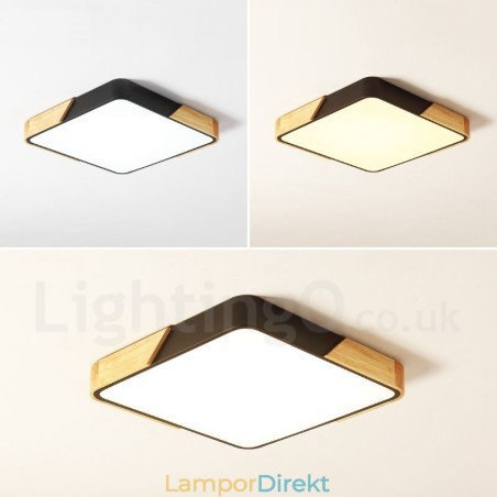 Dimbar Ultratunn Multi Colors Fyrkantig Trä Taklampa Med Akrylskärm Taklampa Nordic Style Dimbar Ultratunn Multi Colors Fyrkantig Trä Taklampa Med Akrylskärm Taklampa Nordic Style