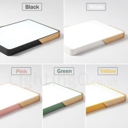 Dimbar Ultratunn Multi Colors Rektangel Trä Taklampa Med Akrylskärm Taklampa Nordic Style
