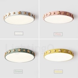 Dimbar Ultratunn Multi Colors Circular Wood Taklampa Med Akrylskärm Taklampa Nordic Style