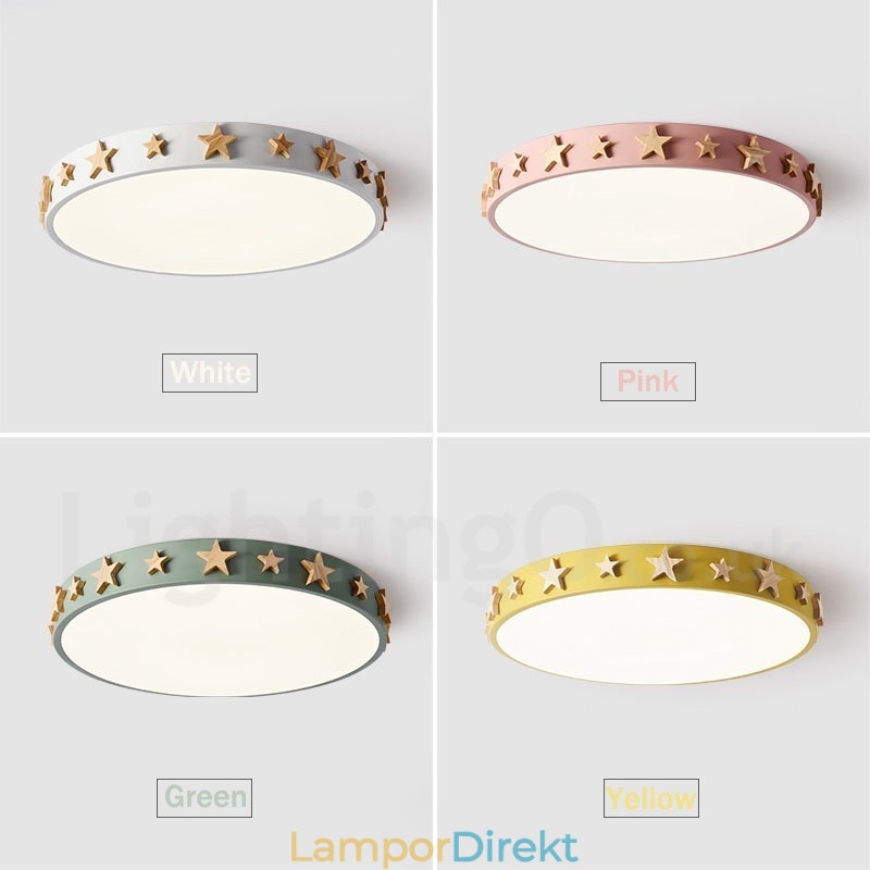 Dimbar Ultratunn Multi Colors Circular Wood Taklampa Med Akrylskärm Taklampa Nordic Style