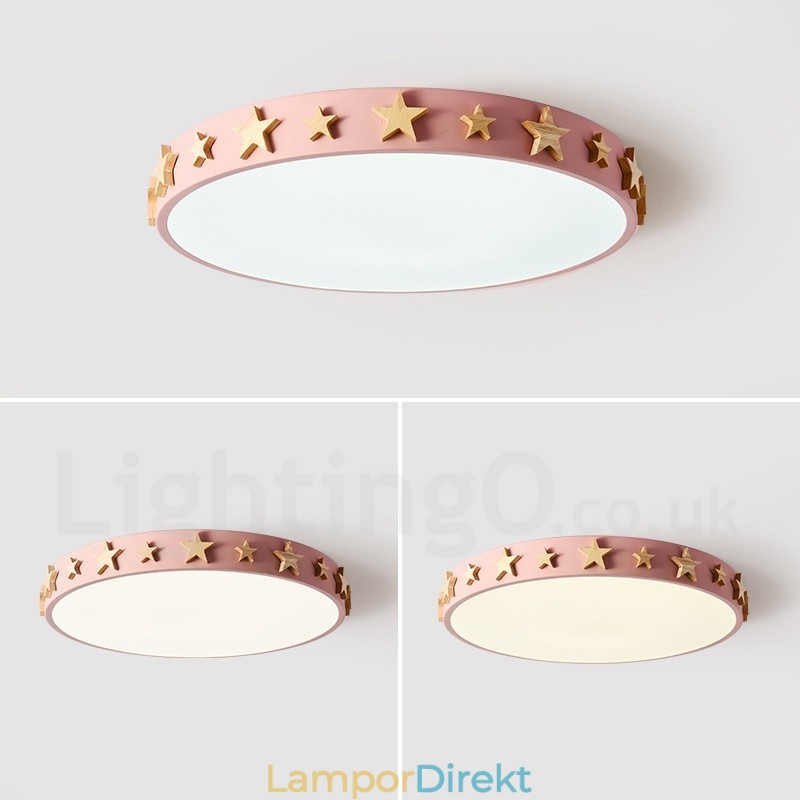Dimbar Ultratunn Multi Colors Circular Wood Taklampa Med Akrylskärm Taklampa Nordic Style