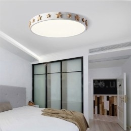 Dimbar Ultratunn Multi Colors Circular Wood Taklampa Med Akrylskärm Taklampa Nordic Style