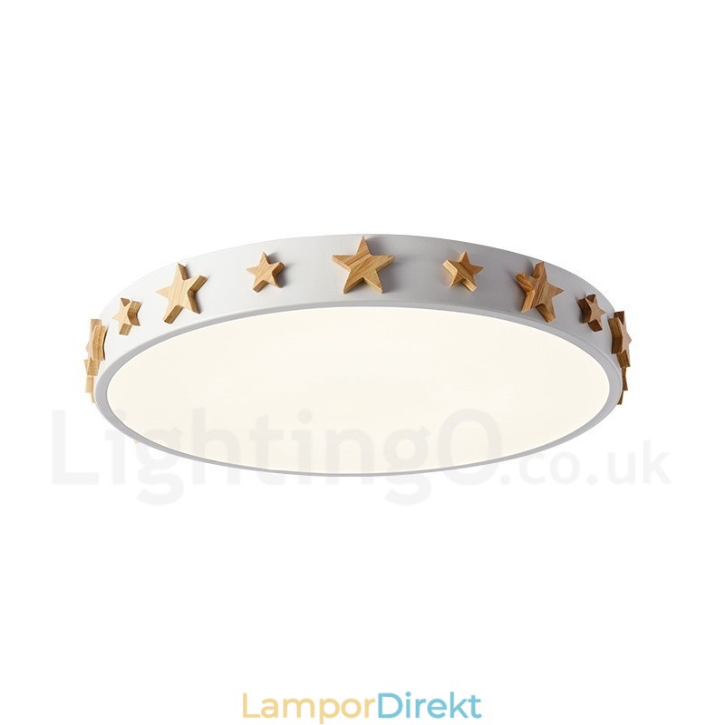 Dimbar Ultratunn Multi Colors Circular Wood Taklampa Med Akrylskärm Taklampa Nordic Style