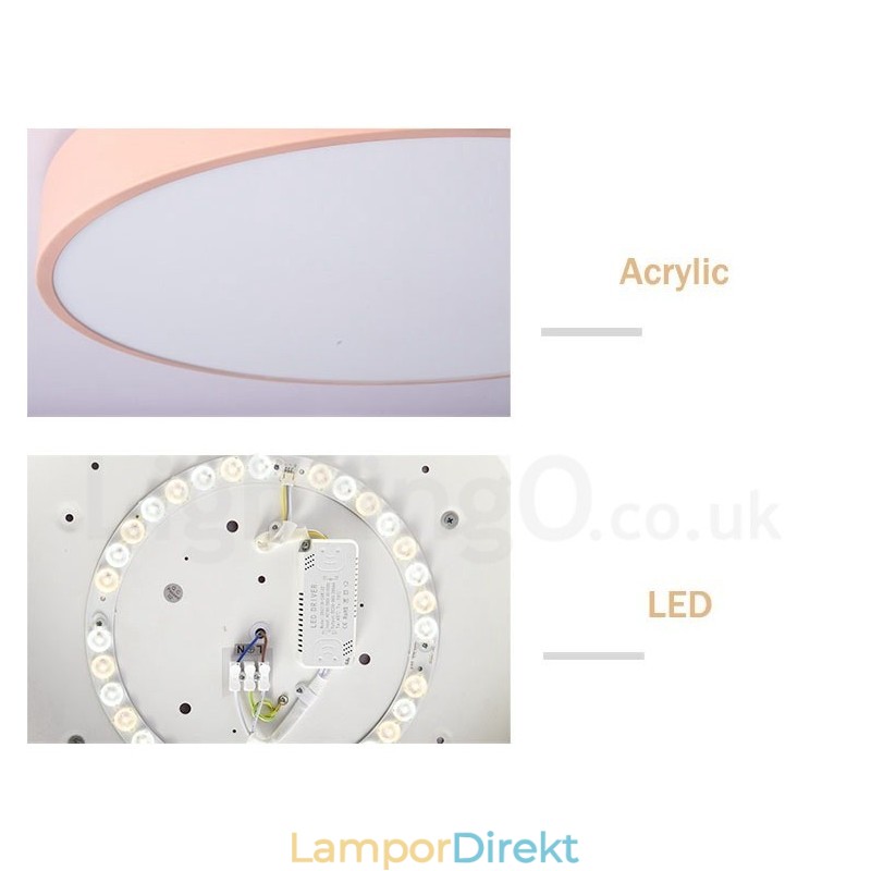 Dimbar Ultratunn Multi Colors Circular Wood Taklampa Med Akrylskärm Taklampa Nordic Style