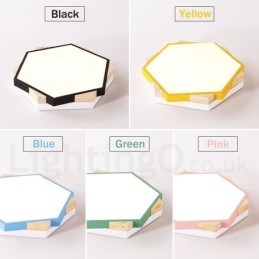 Dimbar Multi Colors Hexagon Wood Taklampa Med Akrylskärm Taklampa Nordic Style