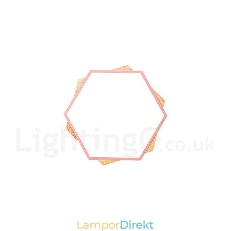 Dimbar Multi Colors Hexagon Wood Taklampa Med Akrylskärm Taklampa Nordic Style