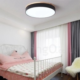 Dimbar Multi Colours Circular Wood Taklampa Med Akryl Skärm Taklampa Nordic Style