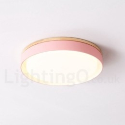 Dimbar Multi Colours Circular Wood Taklampa Med Akryl Skärm Taklampa Nordic Style