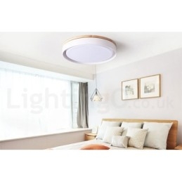 Dimbar Multi Colours Circular Wood Taklampa Med Akryl Skärm Taklampa Nordic Style