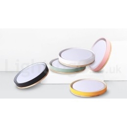 Dimbar Multi Colours Circular Wood Taklampa Med Akryl Skärm Taklampa Nordic Style