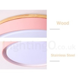 Dimbar Multi Colours Circular Wood Taklampa Med Akryl Skärm Taklampa Nordic Style