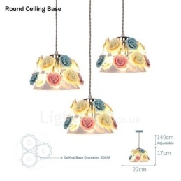 Flerfärgad Blomma Macaron Taklampa Med Glasskärm