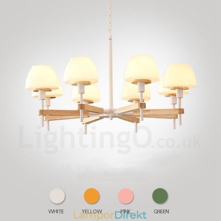 6 Ljus 8 Ljus Flerfärger Macaron Wood Pendellampa Med Glasskärmar Ljuskrona Nordic Style 6 Ljus 8 Ljus Flerfärger Macaron Wood Pendellampa Med Glasskärmar Ljuskrona Nordic Style