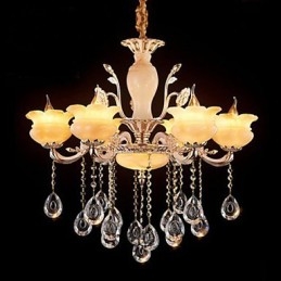 Jade Crystal Pendellampa Candle Style Ljuskrona
