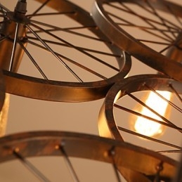 Belysning Industriell Loft Stil Smidesjärn Ljuskrona Cafe Wheel Ljuskrona