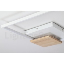 Dimbar Vit Fyrkantig Trätaklampa Ultratunn Taklampa Kan Även Användas Som Vägglampa
