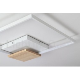 Dimbar Vit Fyrkantig Trätaklampa Ultratunn Taklampa Kan Även Användas Som Vägglampa