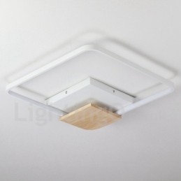 Dimbar Vit Fyrkantig Trätaklampa Ultratunn Taklampa Kan Även Användas Som Vägglampa