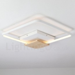 Dimbar Vit Fyrkantig Trätaklampa Ultratunn Taklampa Kan Även Användas Som Vägglampa