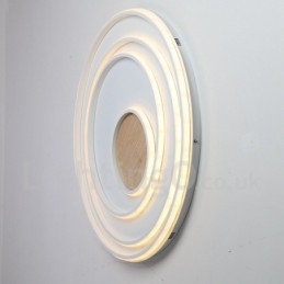 Dimbara Vita Ringar Taklampa I Trä Ultratunn Taklampa Kan Även Användas Som Vägglampa