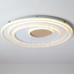 Dimbara Vita Ringar Taklampa I Trä Ultratunn Taklampa Kan Även Användas Som Vägglampa