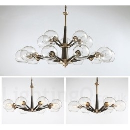 Retro Vintage Magic Bean Rustik Ljuskrona Med Flera Färger Glasskärmar