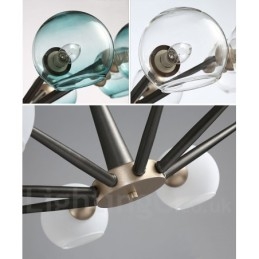Retro Vintage Magic Bean Rustik Ljuskrona Med Flera Färger Glasskärmar