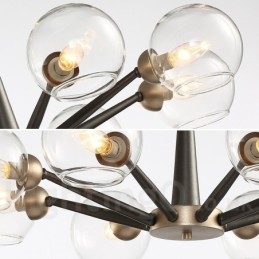 Retro Vintage Magic Bean Rustik Ljuskrona Med Flera Färger Glasskärmar