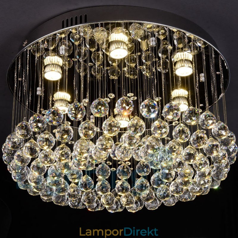 Modern K9 Kristall Rund Infälld Taklampa