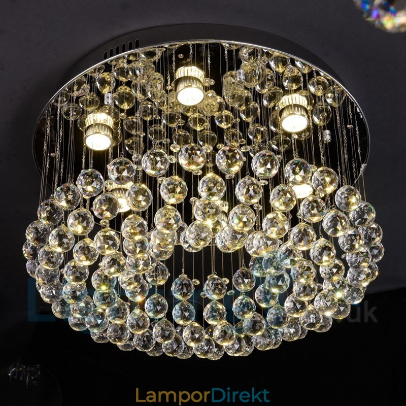 Modern K9 Kristall Rund Infälld Taklampa