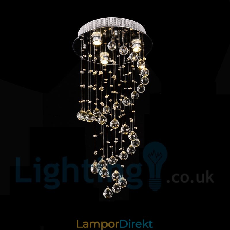 3 Ljus Modern K9 Crystal Round Flush Mount Taklampa