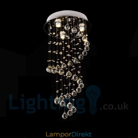 3 Ljus Modern K9 Crystal Round Flush Mount Taklampa 3 Ljus Modern K9 Crystal Round Flush Mount Taklampa
