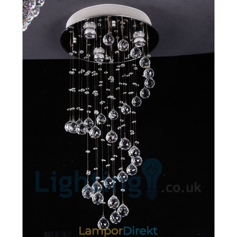 3 Ljus Modern K9 Crystal Round Flush Mount Taklampa