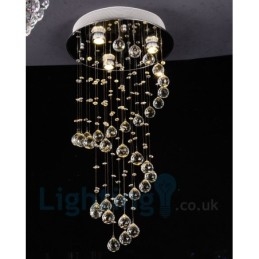3 Ljus Modern K9 Crystal Round Flush Mount Taklampa
