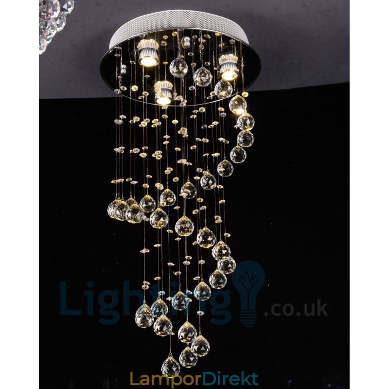 3 Ljus Modern K9 Crystal Round Flush Mount Taklampa