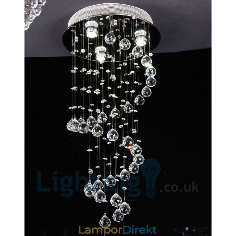 3 Ljus Modern K9 Crystal Round Flush Mount Taklampa