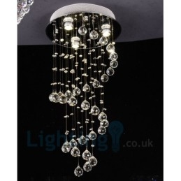 3 Ljus Modern K9 Crystal Round Flush Mount Taklampa