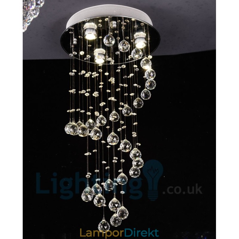 3 Ljus Modern K9 Crystal Round Flush Mount Taklampa