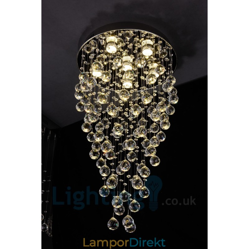6 Ljus Modern K9 Crystal Rund Infälld Taklampa