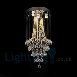 4 Ljus Modern K9 Crystal Round Flush Mount Taklampa