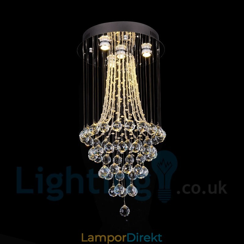 4 Ljus Modern K9 Crystal Round Flush Mount Taklampa