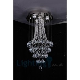4 Ljus Modern K9 Crystal Round Flush Mount Taklampa