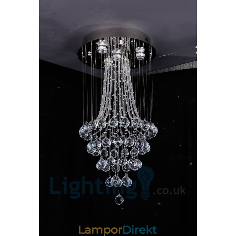 4 Ljus Modern K9 Crystal Round Flush Mount Taklampa