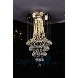 4 Ljus Modern K9 Crystal Round Flush Mount Taklampa