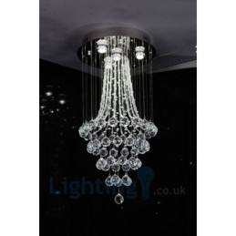 4 Ljus Modern K9 Crystal Round Flush Mount Taklampa