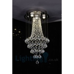 4 Ljus Modern K9 Crystal Round Flush Mount Taklampa