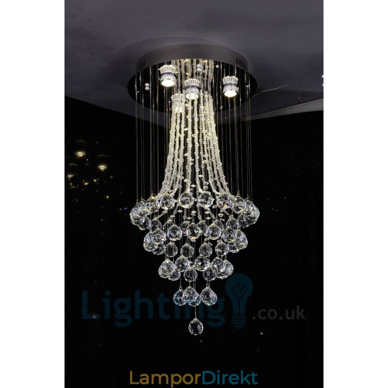 4 Ljus Modern K9 Crystal Round Flush Mount Taklampa