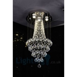 4 Ljus Modern K9 Crystal Round Flush Mount Taklampa